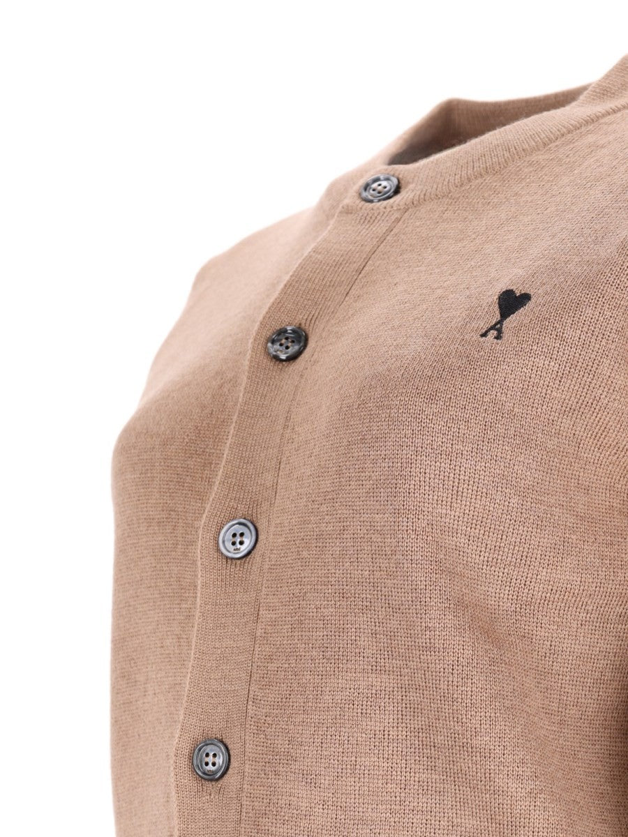 Ami Paris Women's Wool Cardigan Beige, view 3