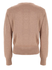 Ami Paris Women's Wool Cardigan Beige, view 2