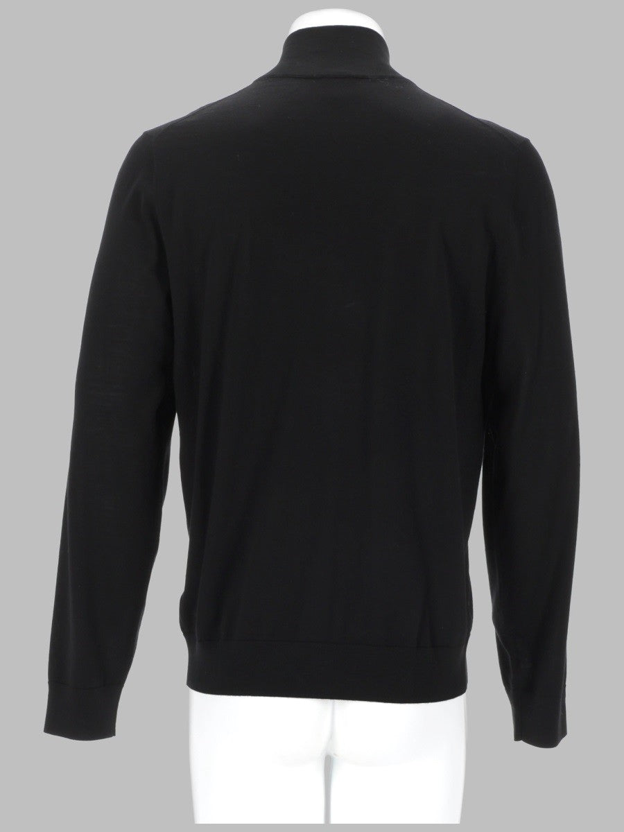 Paul Smith Men's Cardigan in Lana Merino Con Zip Black