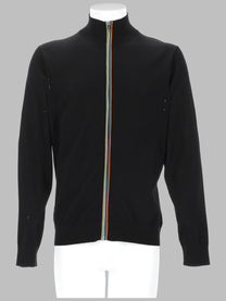 Paul Smith Men's Cardigan in Lana Merino Con Zip Black