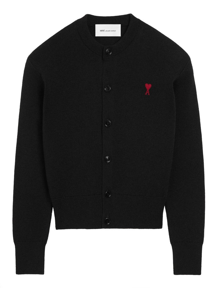 Ami Paris Women's Cardigan in Lana Con Black