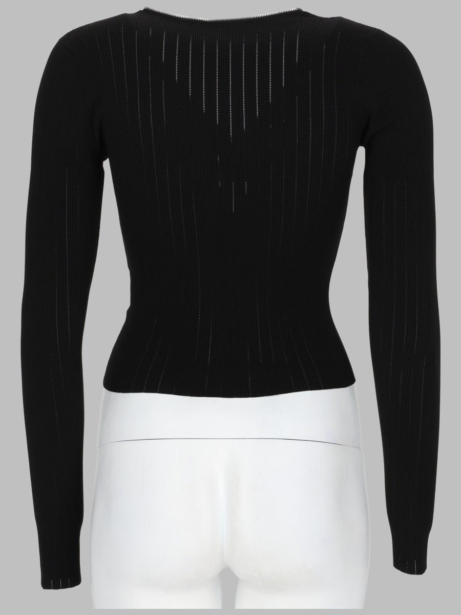 alexanderwang Women's Cardigan Pointelle Black
