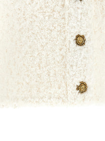 Balmain Cardigan Tweed Plumetis White