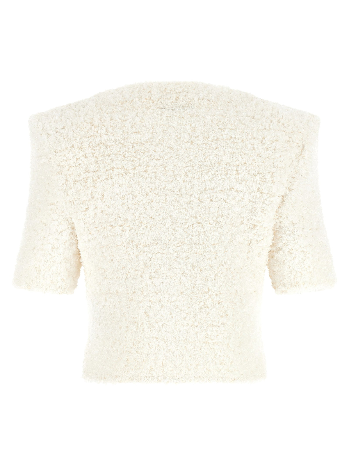Balmain Cardigan Tweed Plumetis White