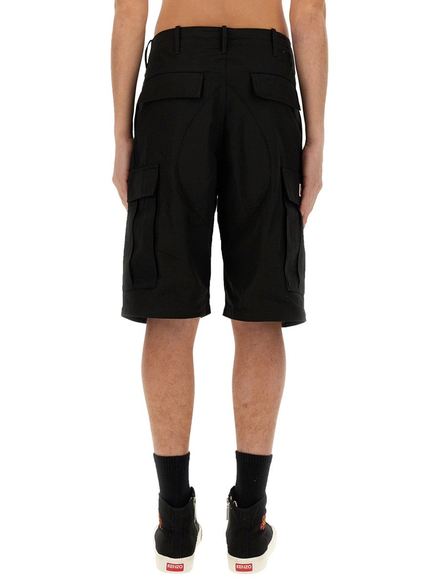 Kenzo Men's Cargo Workwear Shorts Black