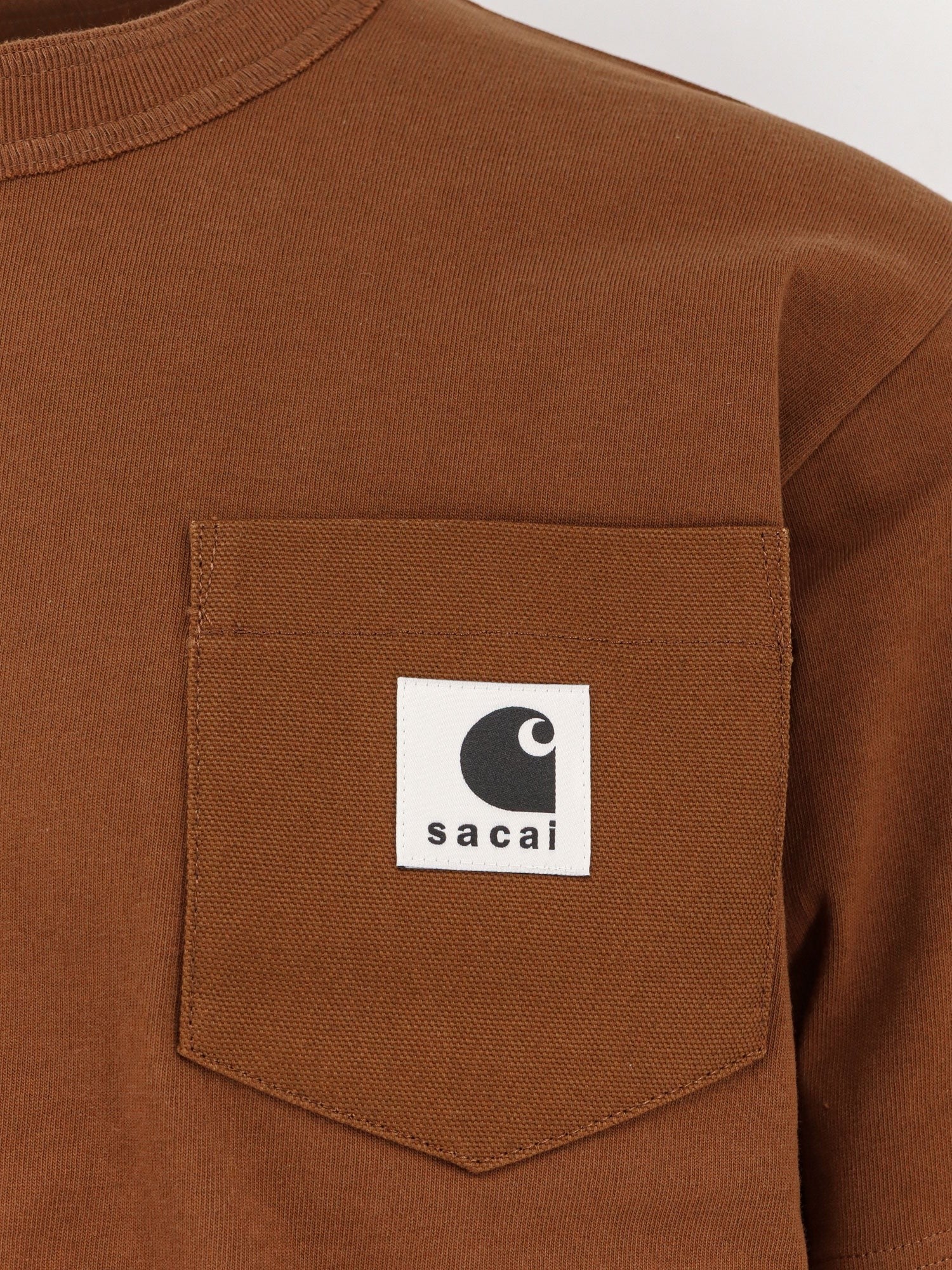 Sacai Men's Shirt Capsule Sacai Carhartt Wip Brown