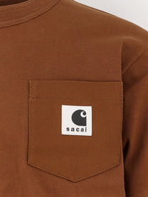 Sacai Men's Shirt Capsule Sacai Carhartt Wip Brown