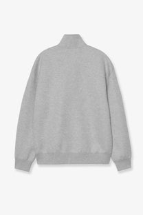 Carhartt Wip men’s Alda heather gray oversized cotton blend sweatshirt with high collar and ribbed cuffs