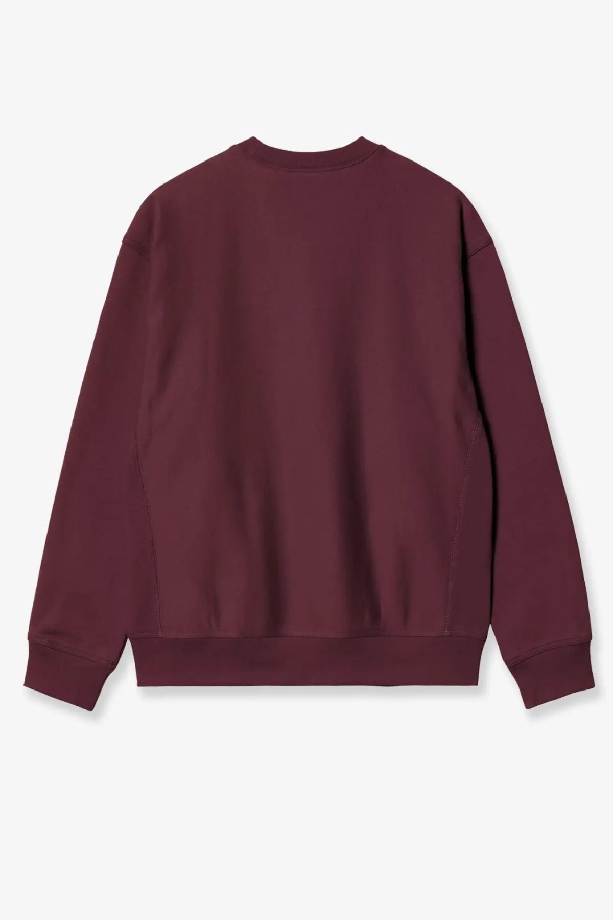 Carhartt Wip men’s red cotton sweatshirt with ribbed cuffs and hem in maroon crewneck design