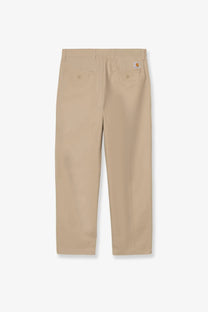 Beige carhartt wip men’s calder cotton blend work trousers with durable design and subtle stitching details