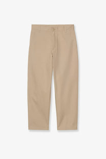 Carhartt wip men’s calder khaki straight-leg chino trousers with button and zipper closure in cotton blend iroko