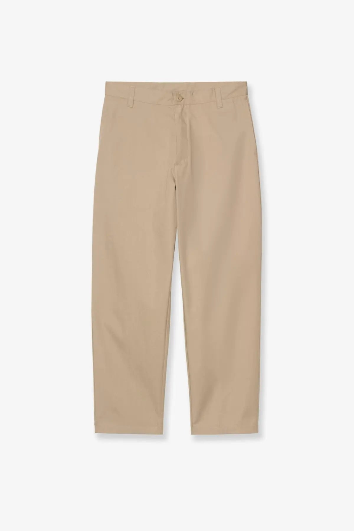 Carhartt wip men’s calder cotton blend khaki chinos with straight leg and button zipper closure