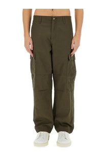 Carhartt wip men’s olive green cargo pants with multiple pockets relaxed fit and durable fabric for everyday use