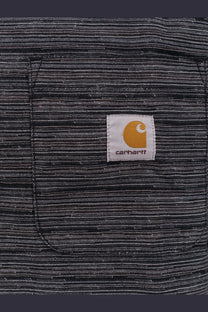 Black and white heathered cotton fabric with Carhartt logo patch on Carhartt Wip men’s cotton shirt black