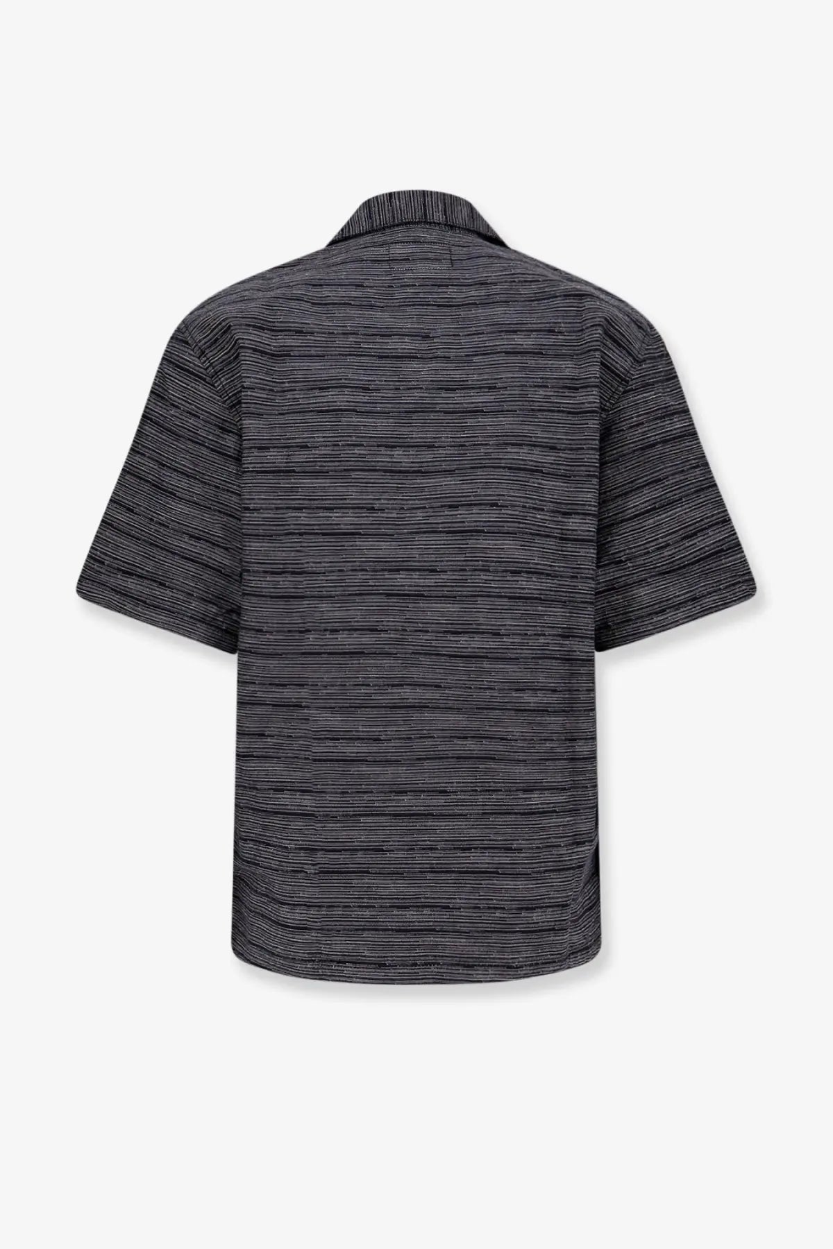 Carhartt Wip men’s cotton shirt with black and white horizontal stripes and a subtle textured weave design