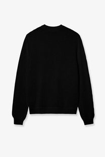 Carhartt Wip men’s black cotton sweatshirt ribbed knit with crew neck and long sleeves