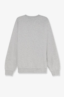Carhartt wip men’s cotton sweatshirt in heather gray with long sleeves ribbed cuffs and hem