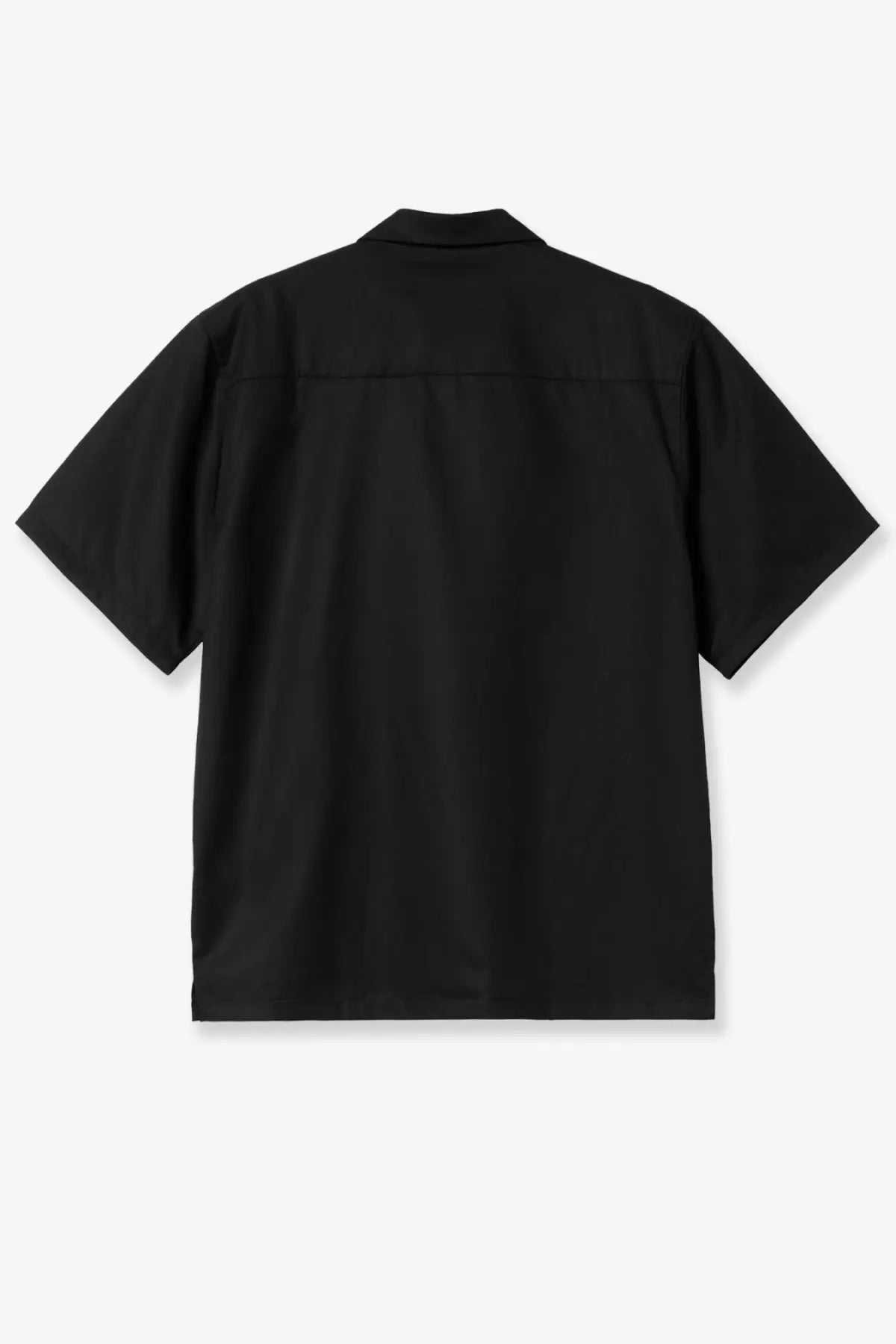 Carhartt wip men’s delray black short-sleeved button-up shirt with classic collar made from tencel and cotton