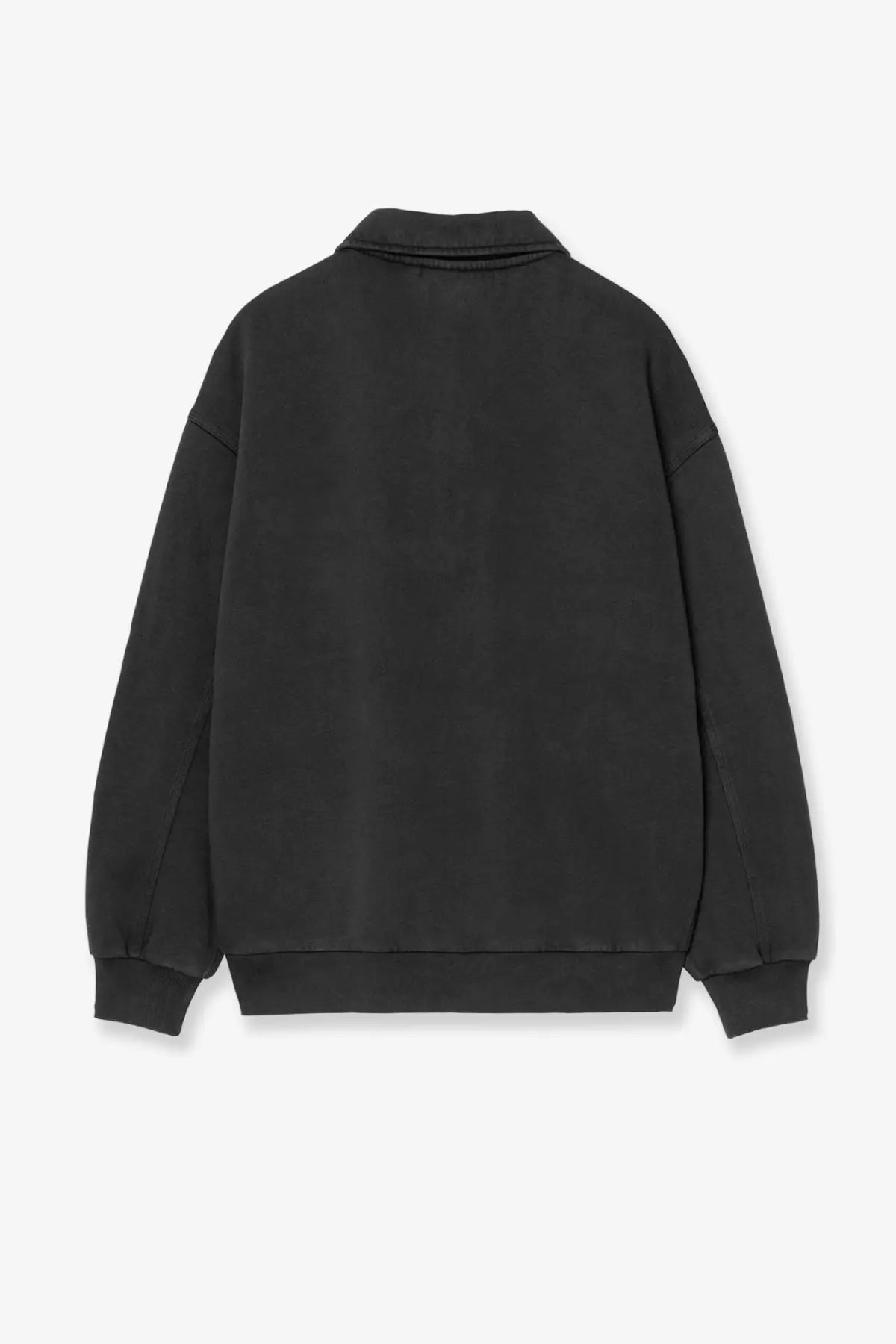 Carhartt Wip men’s Detroit Deying Treatment oversized black cotton sweatshirt with soft textured fabric and ribbed cuffs