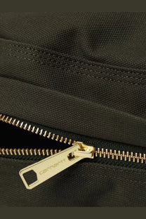 Dark olive canvas backpack with gold tone carhartt logo zipper pull for men’s dog bed dearborn canvas cushion green
