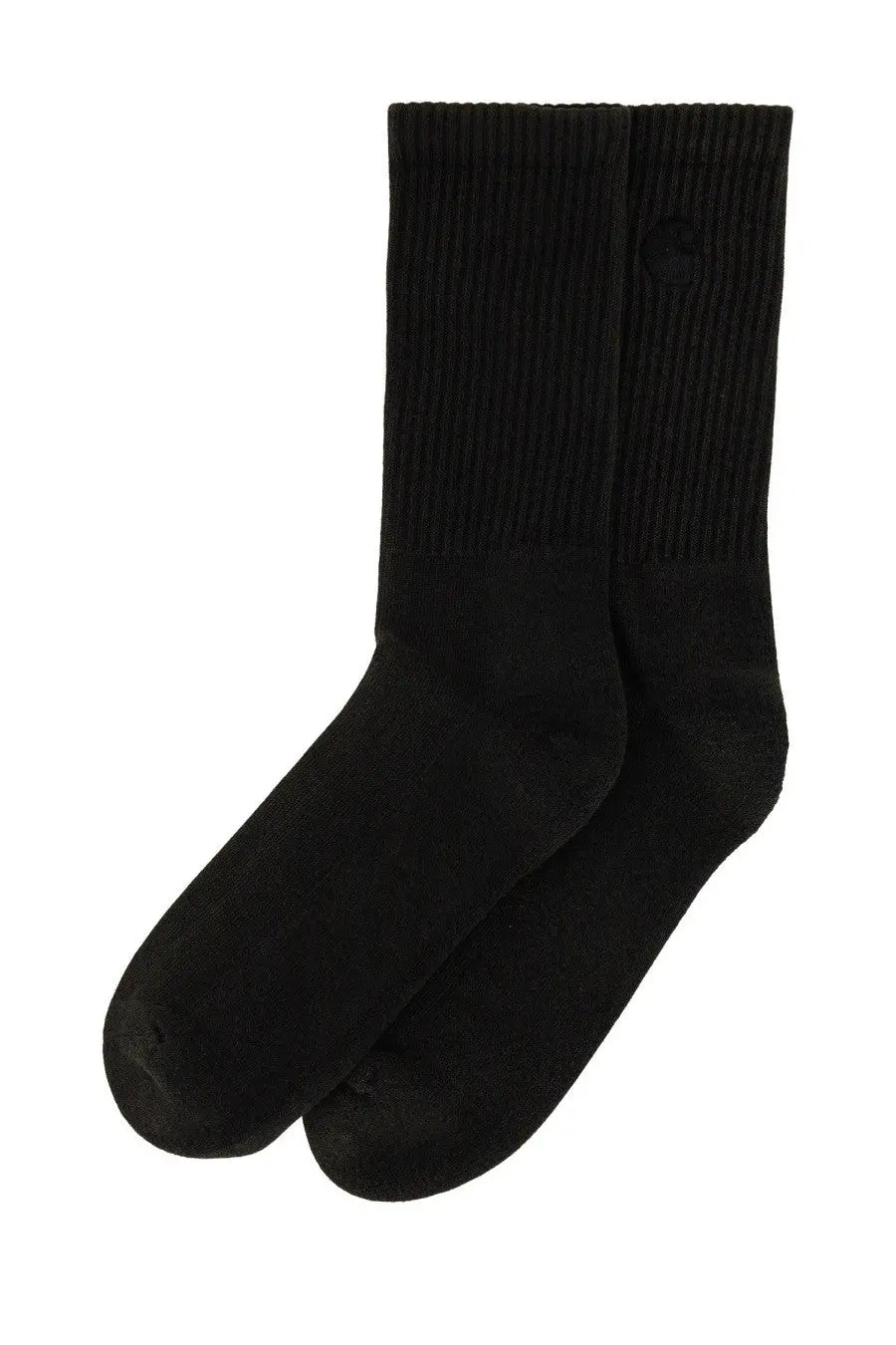 Carhartt wip men’s hudson socks black ribbed knit crew socks made of cotton blend for casual wear