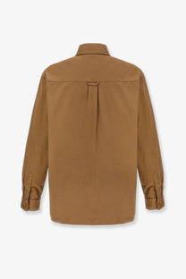 Carhartt Wip men’s beige cotton shirt with long sleeves button-up front classic collar and stitched cuffs