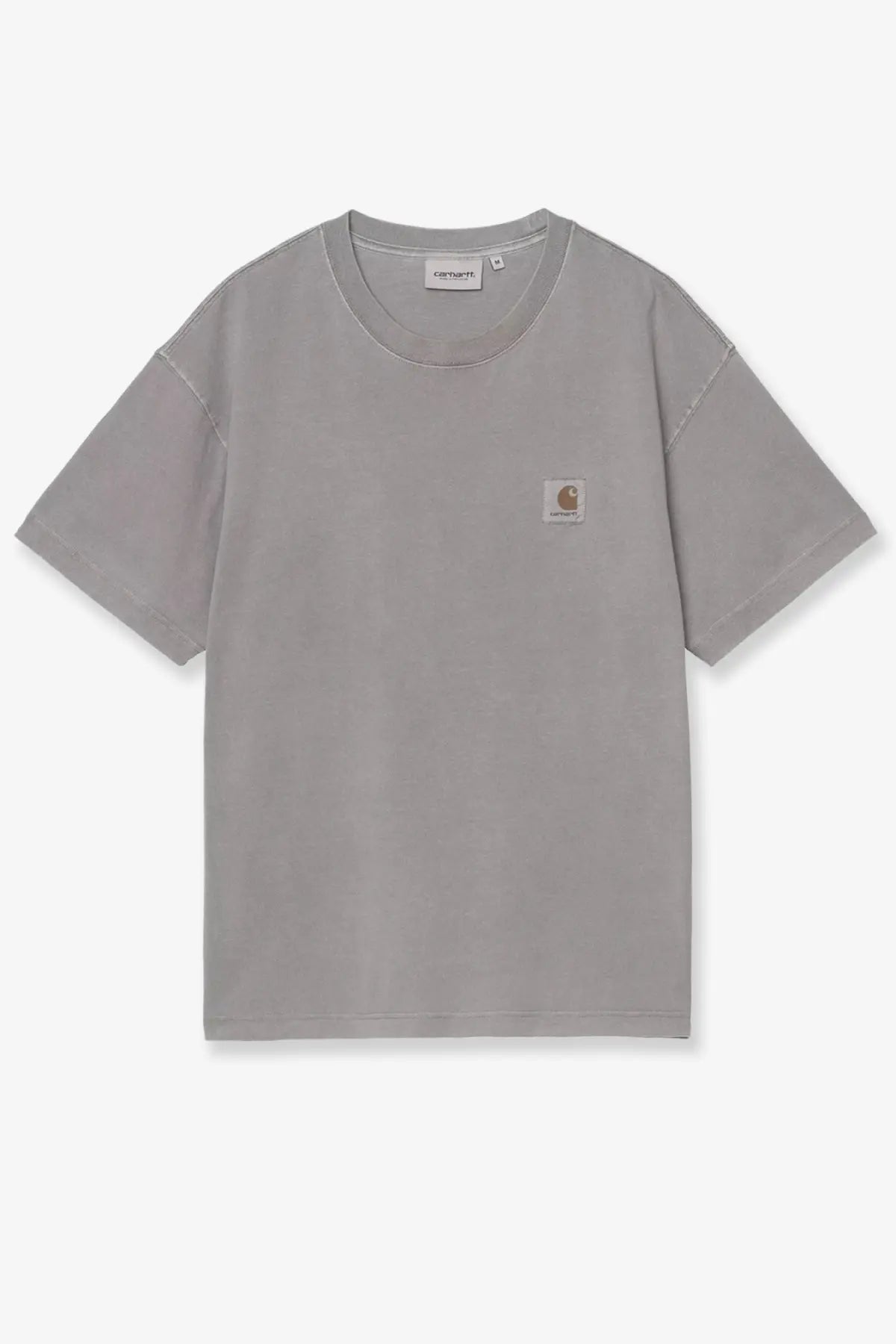 Gray Carhartt Wip men’s Nelson cotton shirt Yosemite with a small square logo patch on the left chest