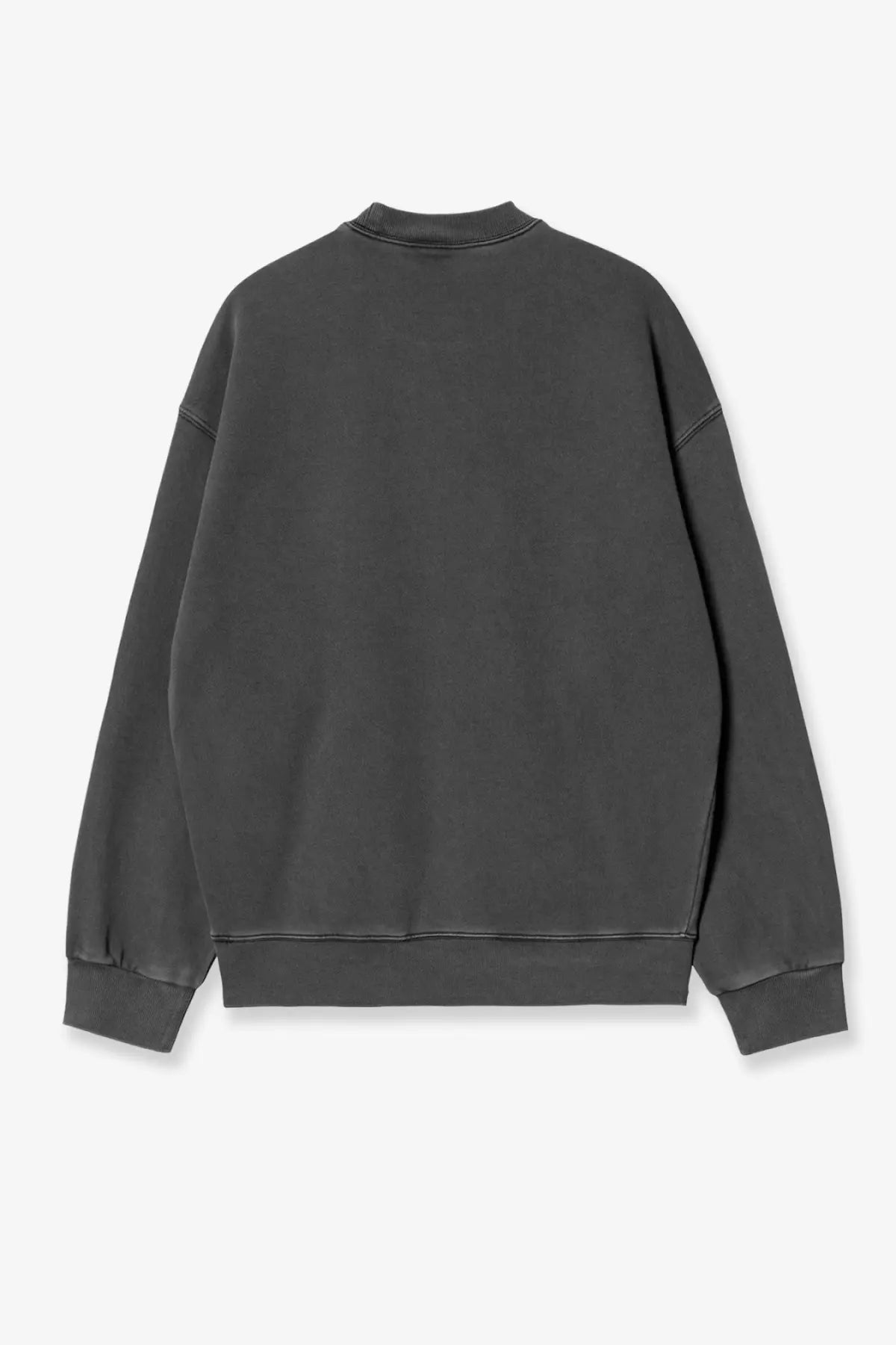 Carhartt Wip men’s nelson dark gray oversized cotton sweatshirt with ribbed cuffs and hem in black
