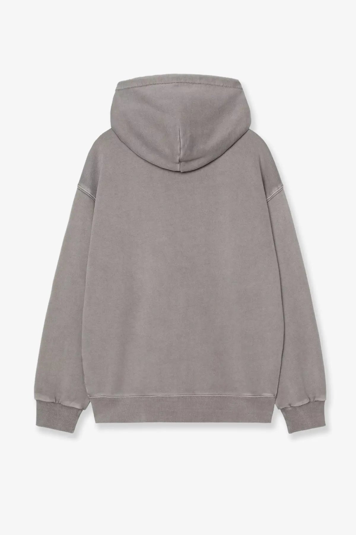 Carhartt Wip men’s nelson cotton sweatshirt in soft muted gray with hood relaxed fit and ribbed cuffs