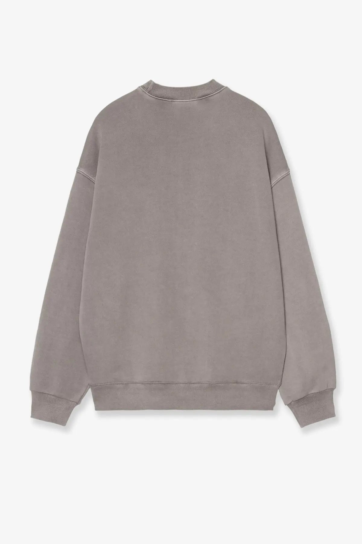 Carhartt wip men’s nelson cotton sweatshirt yosemite in soft muted gray with ribbed cuffs and hem oversized fit