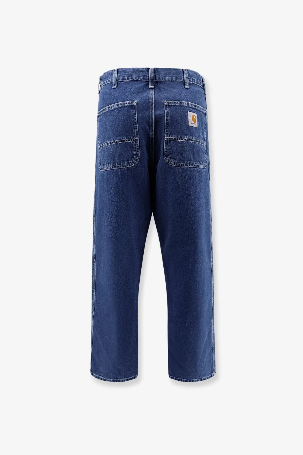 Carhartt Wip men’s Norco relaxed straight fit dark blue denim jeans with classic fit and visible stitching details