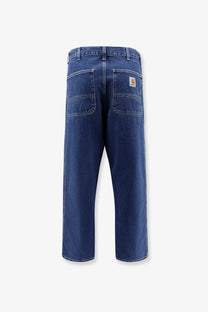 Carhartt Wip men’s Norco relaxed straight fit dark blue denim jeans with classic fit and visible stitching details