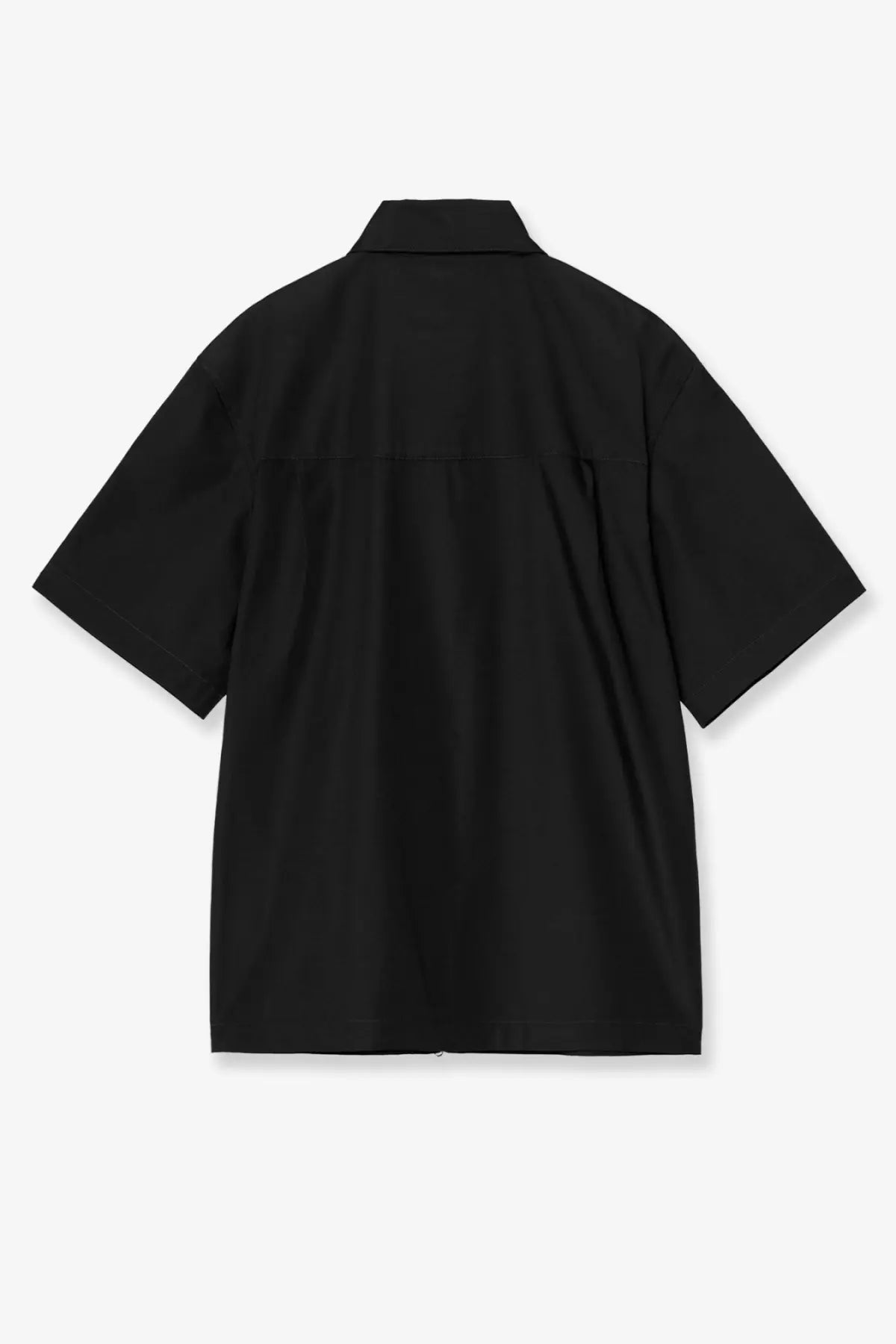 Carhartt Wip men’s postal shirt black short-sleeved cotton with classic collar and relaxed fit front view