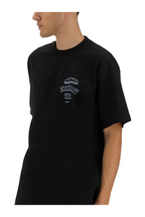 Black Carhartt Wip men’s sandwich t-shirt with white embroidered logo on chest in durable cotton material