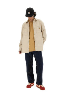 Beige carhartt wip men’s shirt walter white with button closures and chest pockets in durable workwear fabric