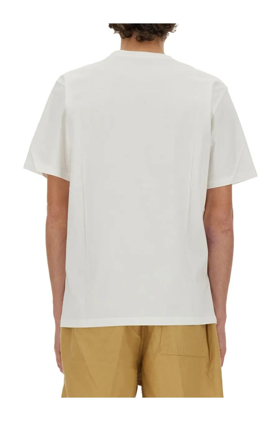 Carhartt Wip men’s white cotton t-shirt with a simple crew neck and short sleeves front view