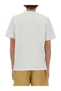 Carhartt Wip men’s white cotton t-shirt with a simple crew neck and short sleeves front view