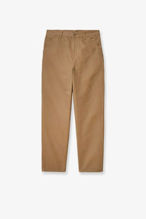 Tan chino Carhartt Wip men’s single knee pant jeans with classic straight-leg cut and subtle stitching details