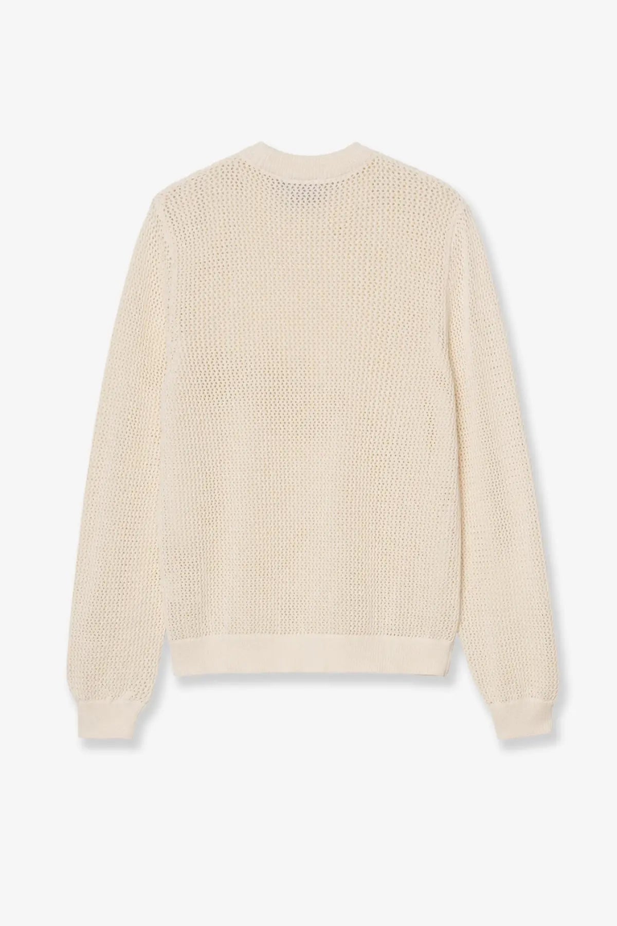 Carhartt Wip men’s Stockton cotton sweatshirt cinnerus cream-colored open-knit with soft textured weave and ribbed cuffs