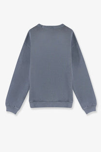 Carhartt wip men’s torion cotton sweater in soft slate gray with ribbed cuffs and hem crewneck sweatshirt