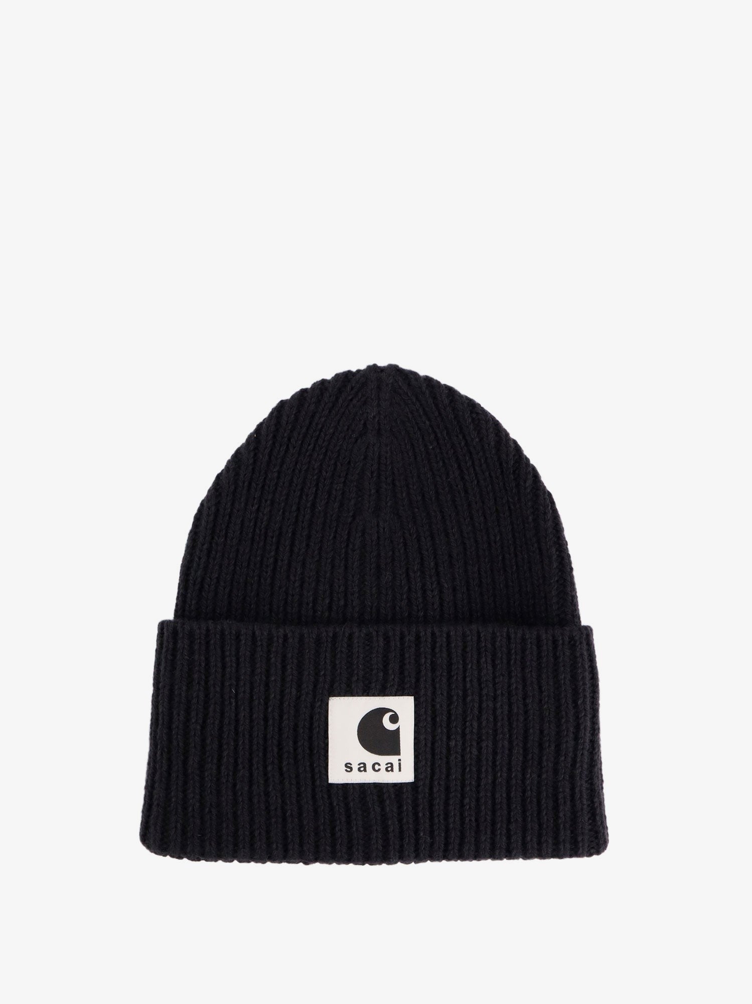 Sacai Men's Carhartt Wip Wool Blend Knit Beanie Hat Black