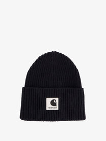 Sacai Men's Carhartt Wip Wool Blend Knit Beanie Hat Black