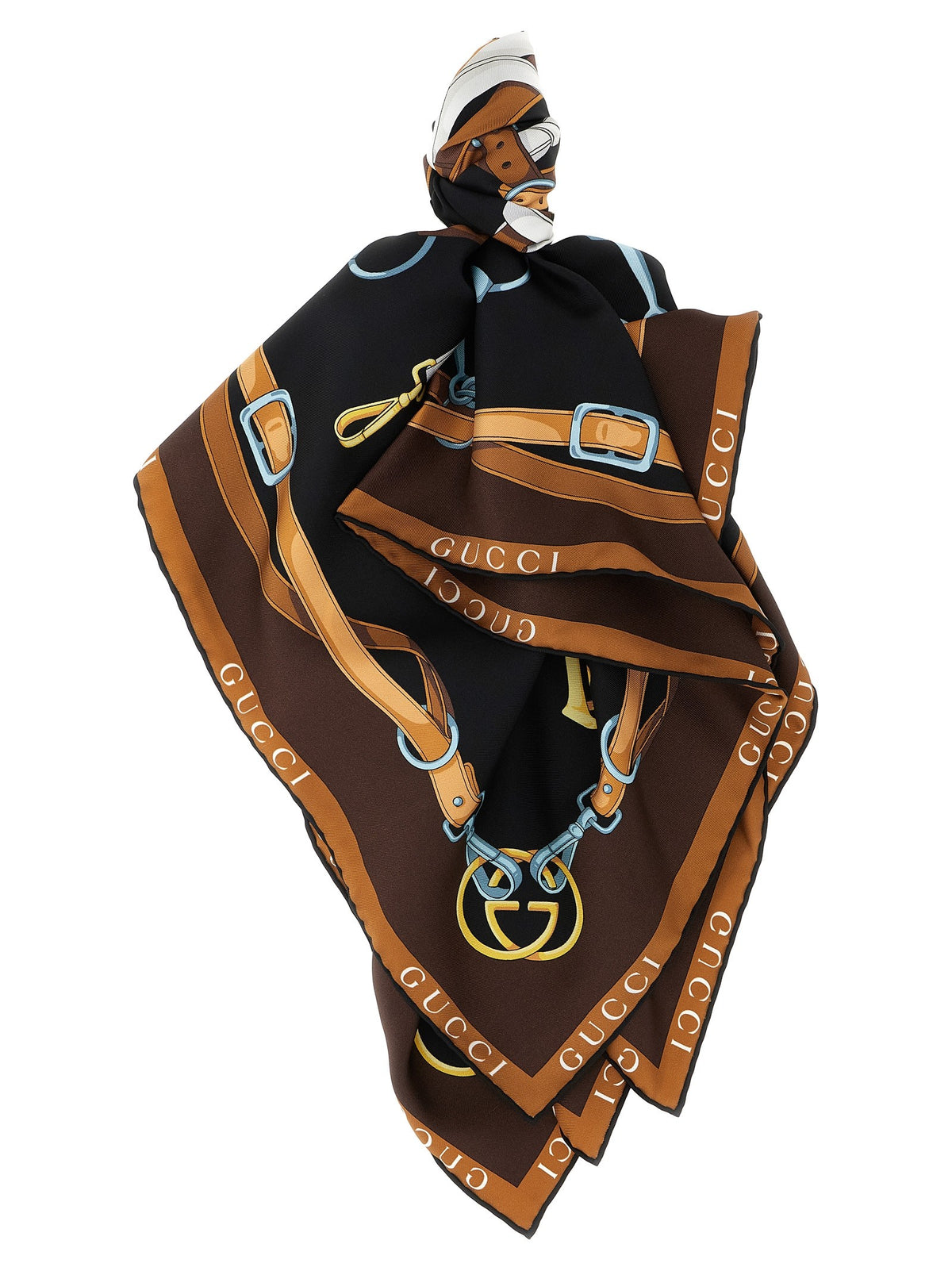 Gucci Carré Silk Twill Brown
