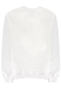 White Casablanca men’s crewneck sweatshirt with ribbed cuffs and hem made from soft comfortable fabric