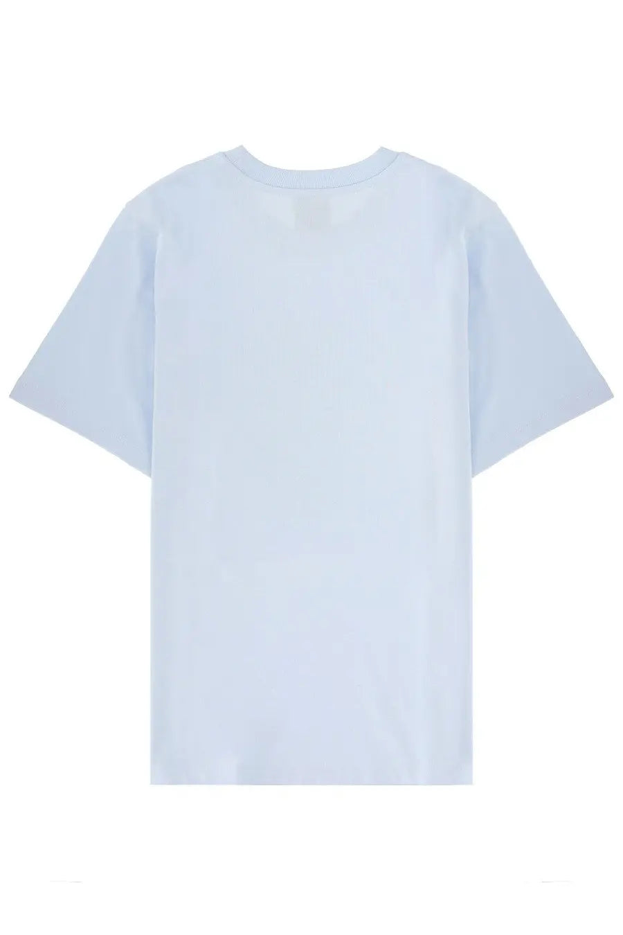 Casablanca men’s light blue minimalist short sleeved cotton t shirt with classic crew neck front view