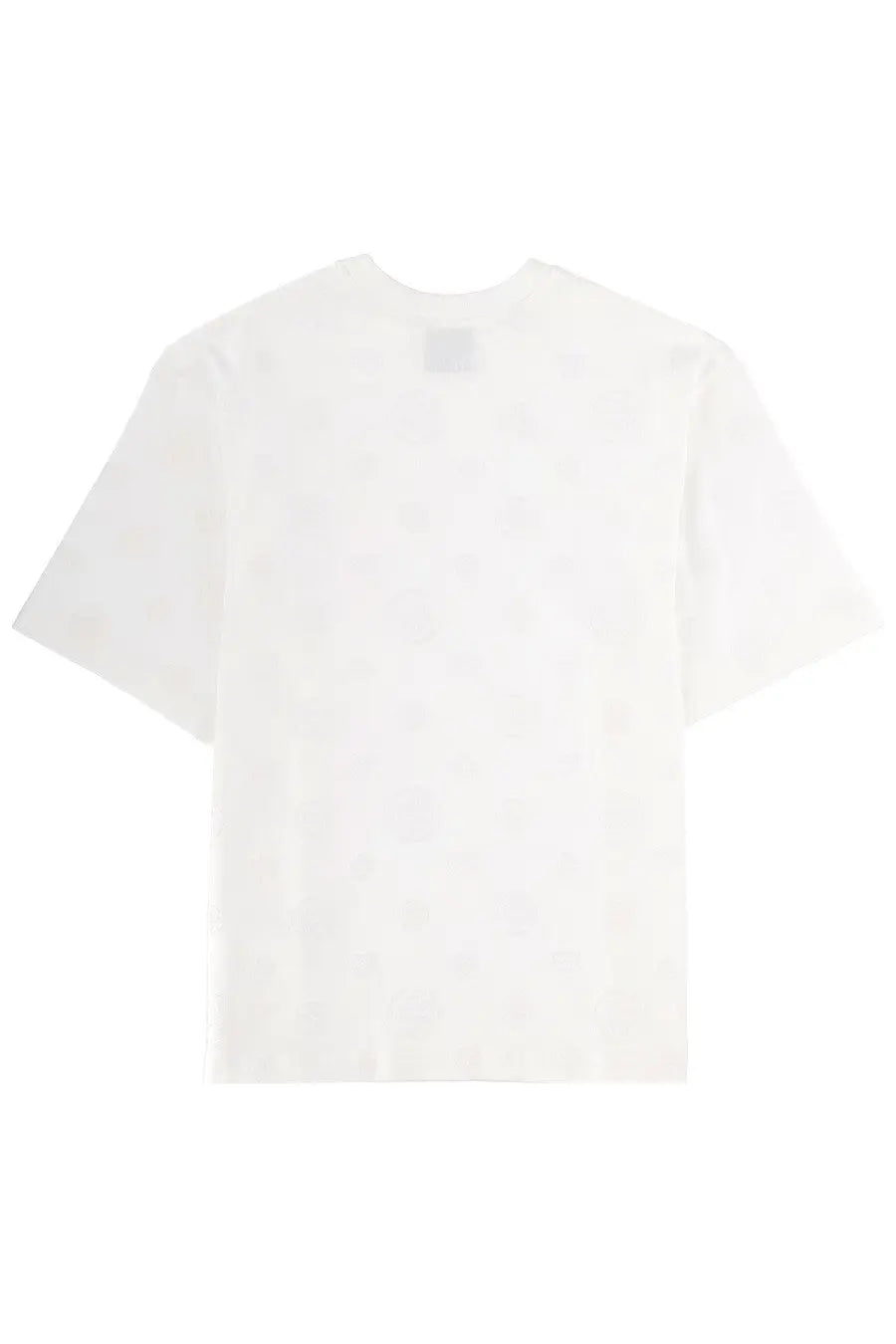 Casablanca men’s white short-sleeved t-shirt with a subtle faint pattern across the fabric