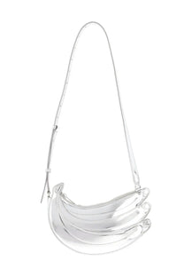 Casablanca women’s borsa banana silver metallic banana-shaped crossbody bag with sleek glossy finish and adjustable strap