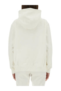 Cream-colored casablanca women’s casaway mountain sweatshirt with soft textured fabric and ribbed cuffs