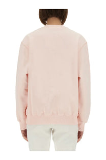 Casablanca women’s Montagne sportif soft pink oversized crewneck sweatshirt with ribbed cuffs and hem