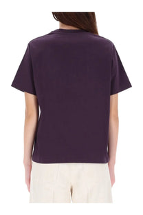 Casablanca women’s shirt purple dark purple short-sleeved crew neck t-shirt with relaxed fit
